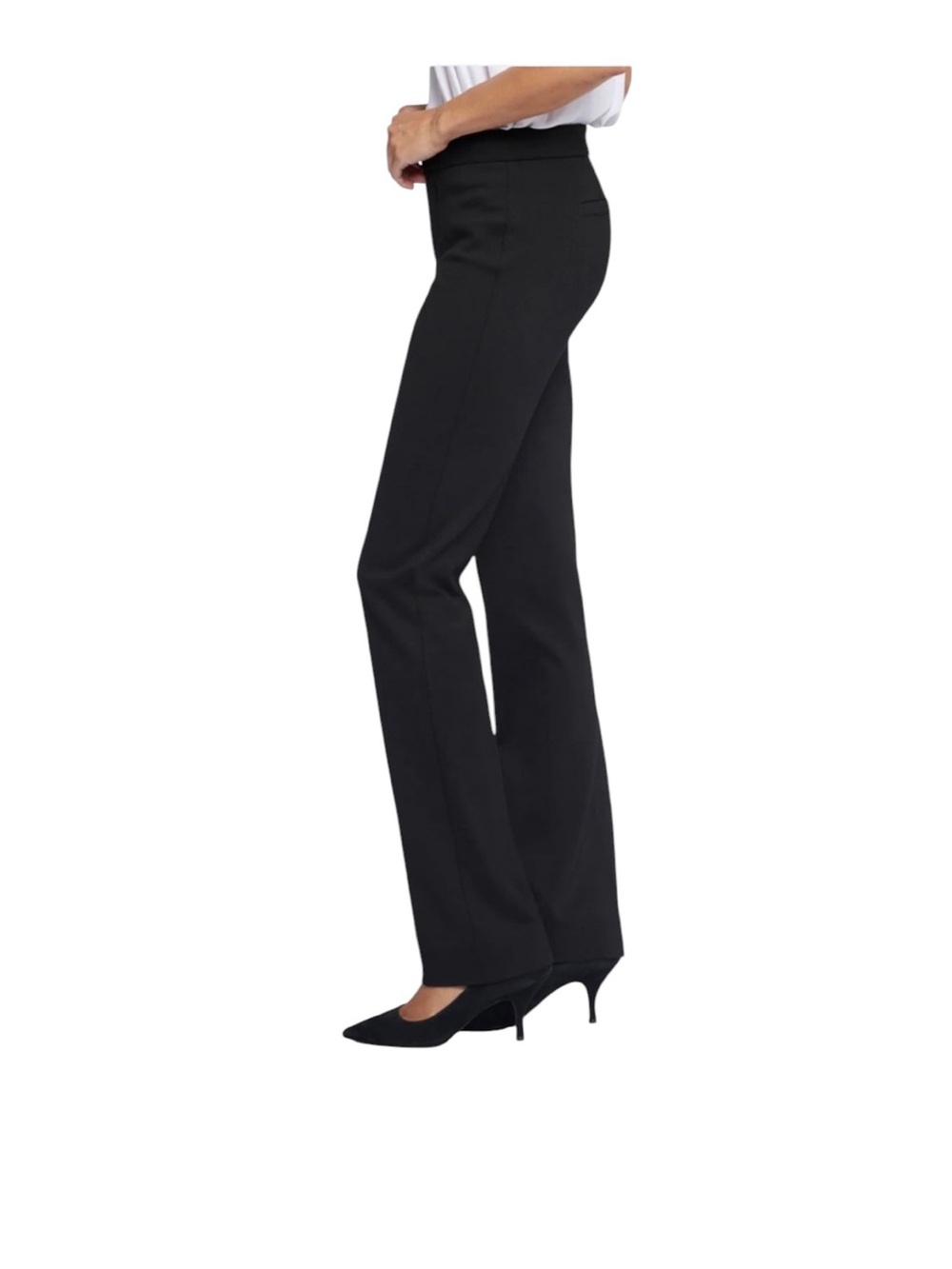 NYDJ Black Stretch Trouser Size 12P Inseam 27" Dress Pants Career Business Basic